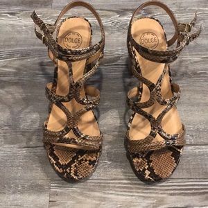 NIB snake skin print heels
